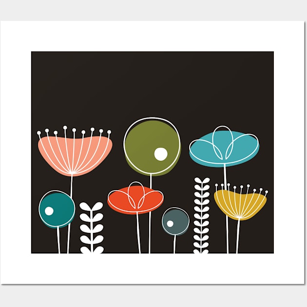 Mid Century Flowers Simple Wall Art by amyvanmeter